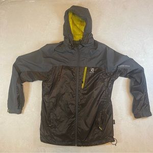 Sevlae Outdoor Activities Hooded Windbreaker Jacket Black/Green 2XL